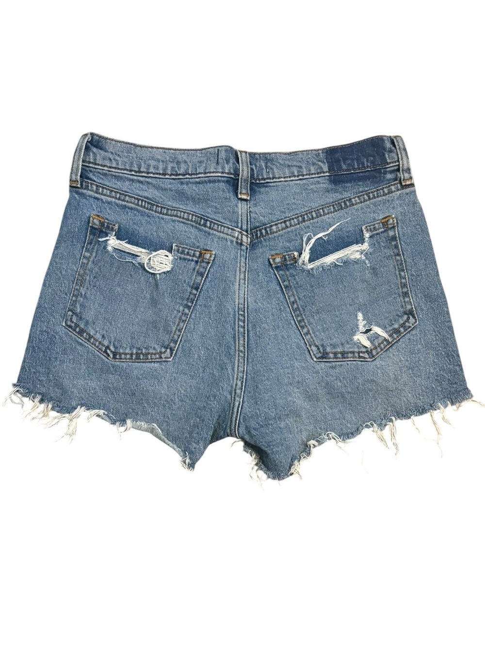 Abercrombie Curve Love High Rise Mom Jean Shorts Distressed Size 27 - Picture 7 of 8